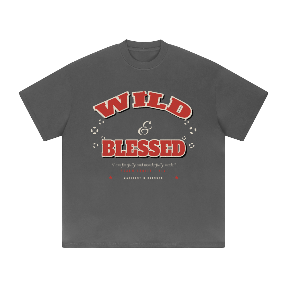 Wild & Blessed Oversized Heavyweight Solid Color T-Shirt (Unisex)