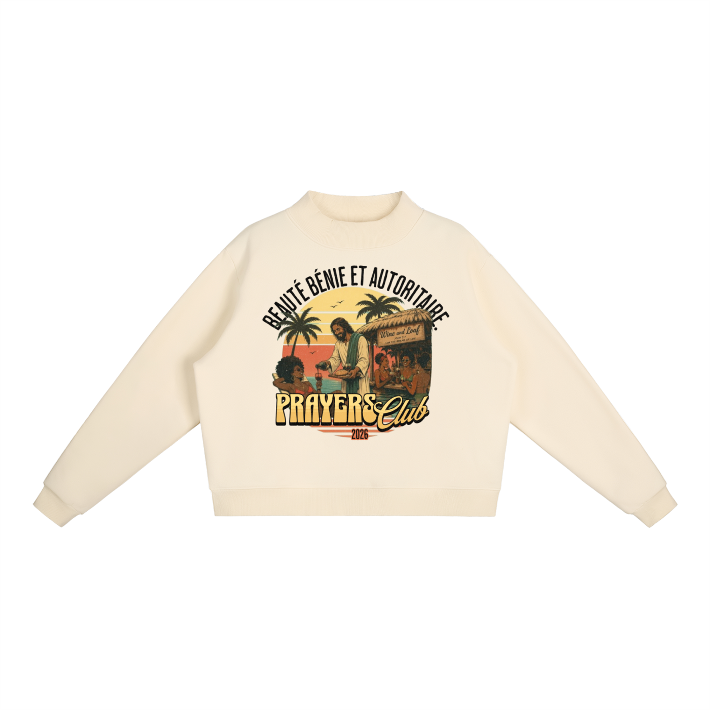 Prayers Club Mock-Neck Crew Sweatshirt