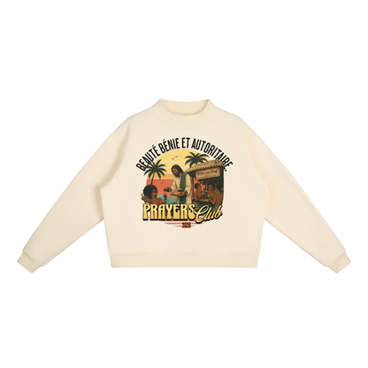 Prayers Club Mock-Neck Crew Sweatshirt