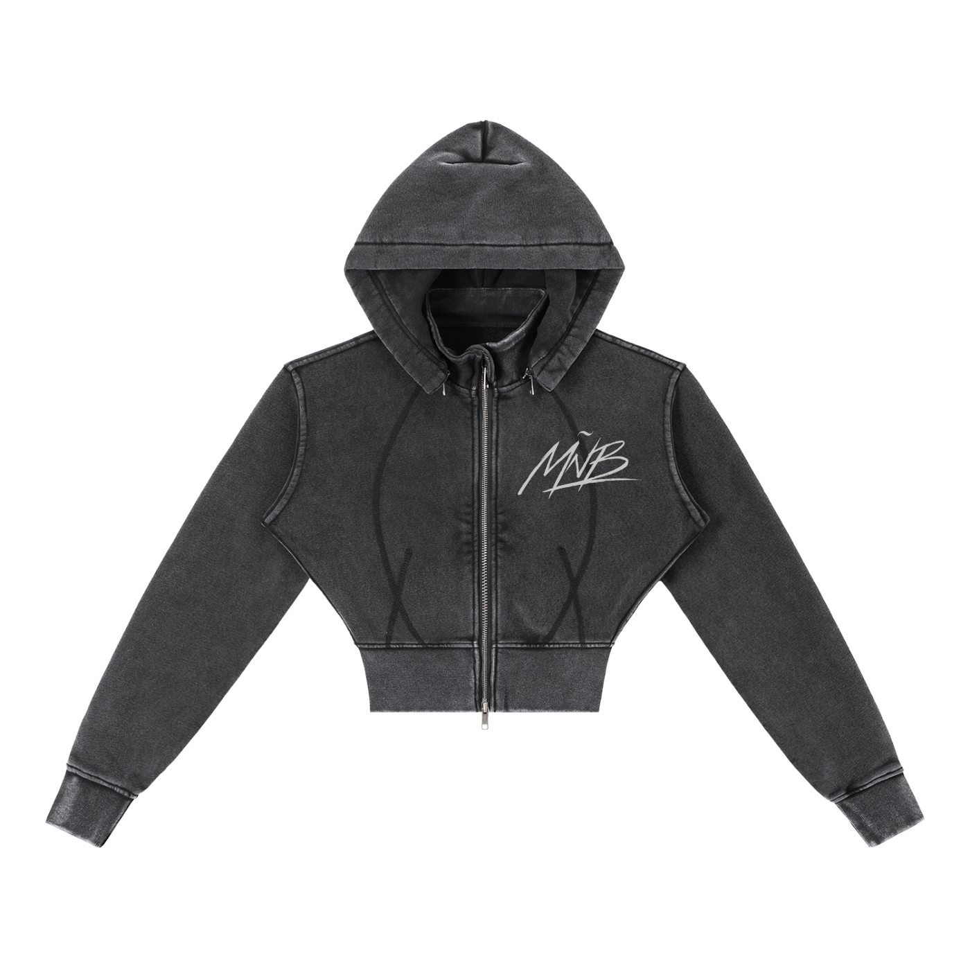 Women Vintage Cropped Fleece Hoodie