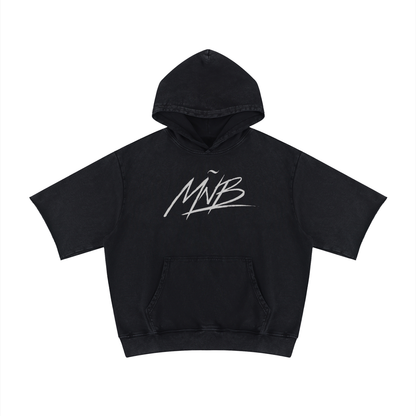 Unisex Mineral Wash Short Sleeve Hoodie