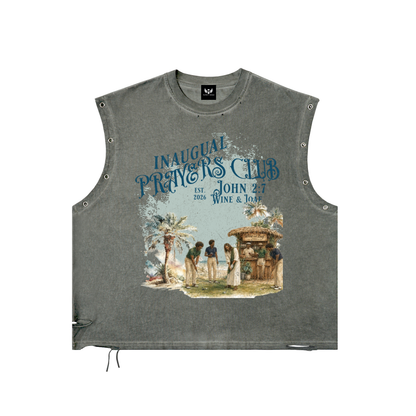 MÑB Distressed Eyelet “The Prayers Club”  Tank Top