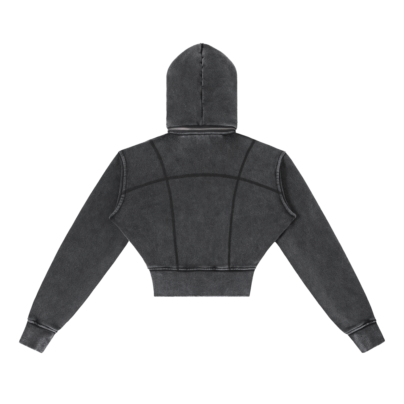 Women Vintage Cropped Fleece Hoodie