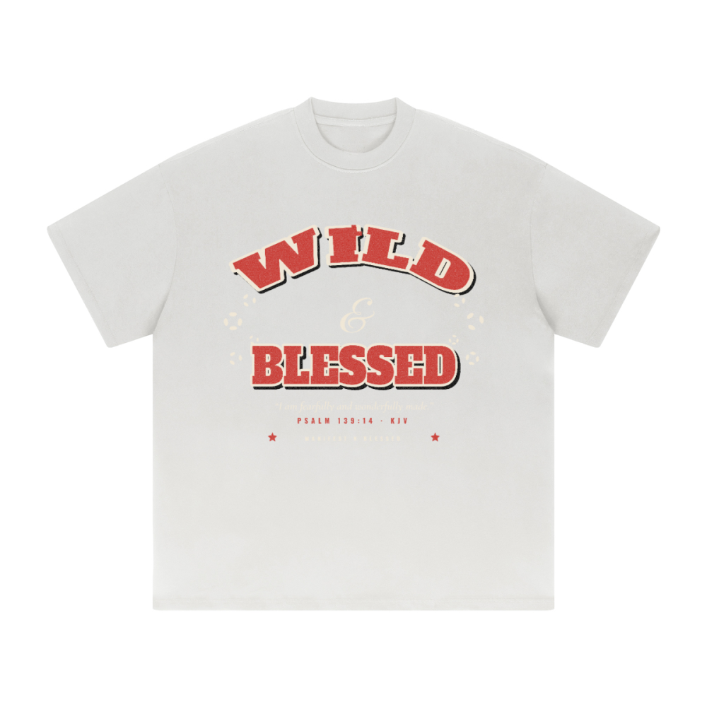 Wild & Blessed Oversized Heavyweight Solid Color T-Shirt (Unisex)