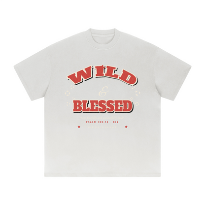 Wild & Blessed Oversized Heavyweight Solid Color T-Shirt (Unisex)