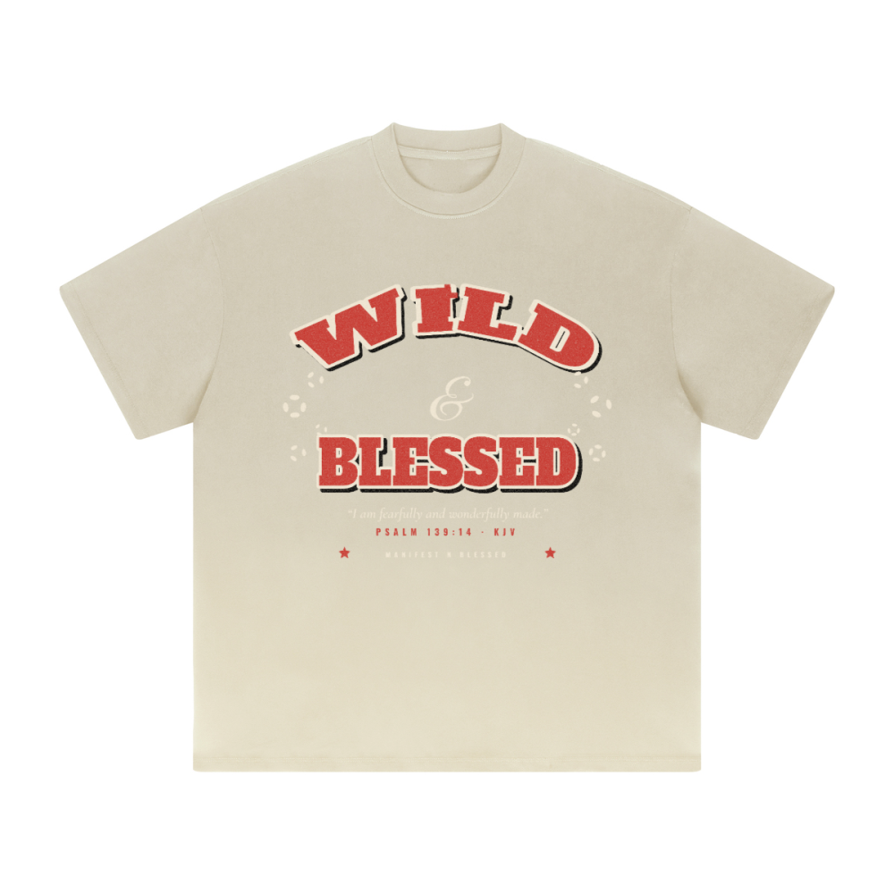 Wild & Blessed Oversized Heavyweight Solid Color T-Shirt (Unisex)