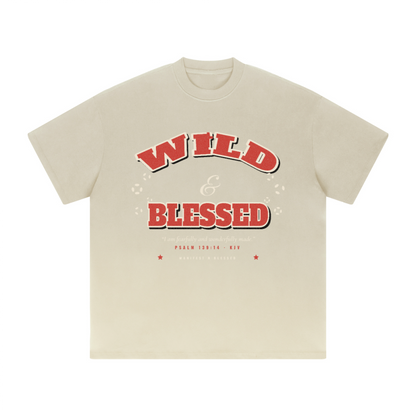 Wild & Blessed Oversized Heavyweight Solid Color T-Shirt (Unisex)