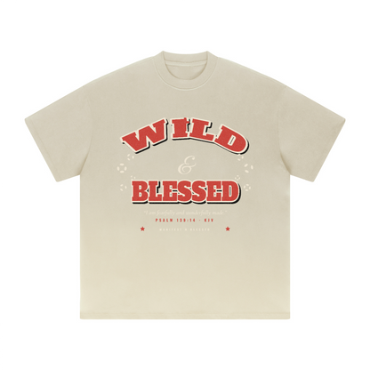 Wild & Blessed Oversized Heavyweight Solid Color T-Shirt (Unisex)