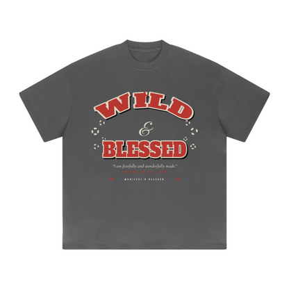 Wild & Blessed Oversized Heavyweight Solid Color T-Shirt (Unisex)