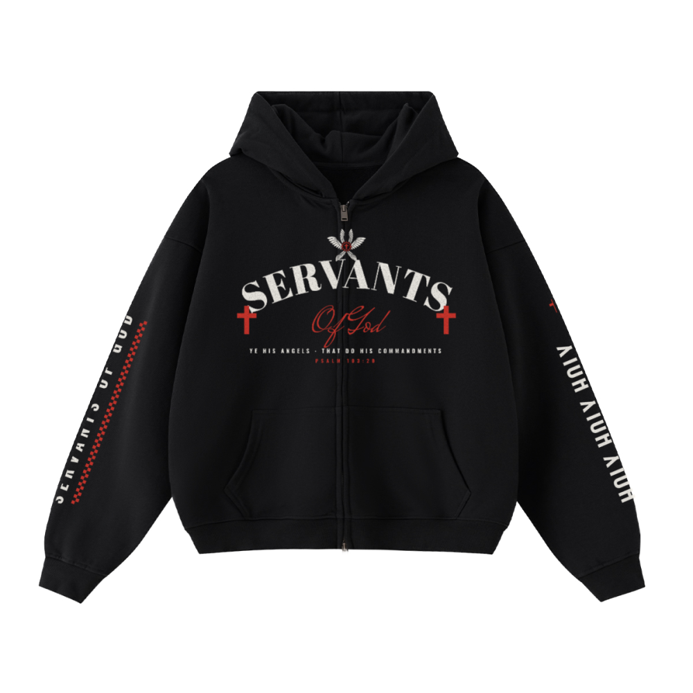 Seraphim Heavyweight Cropped Double-Zip Hoodie (Unisex)