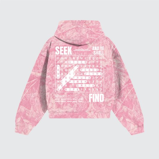 Seek:Find Heavyweight Pink Camo Fleece Hoodie