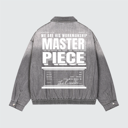 Masterpiece Vintage Washed Denim Zip Jacket