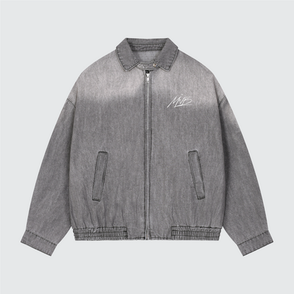Masterpiece Vintage Washed Denim Zip Jacket