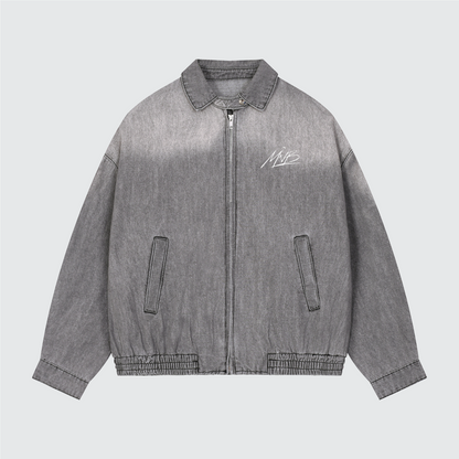 Masterpiece Vintage Washed Denim Zip Jacket