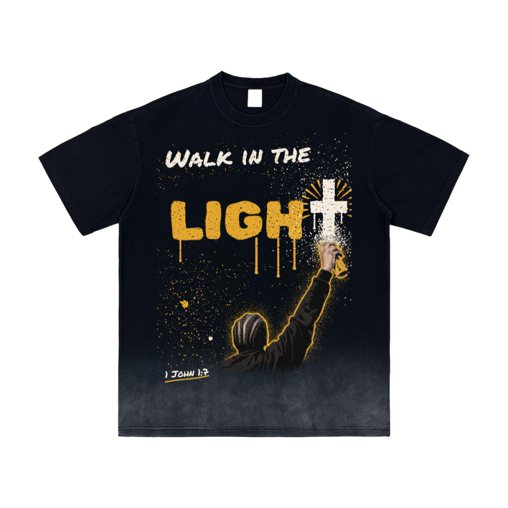 Walk In The Light Heavyweight Sunfade Vintage Tee