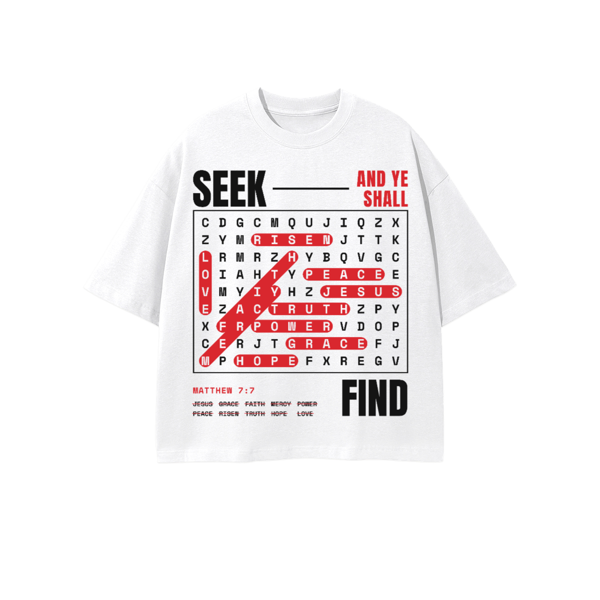 Seek:Find Heavyweight 100% Combed Cropped Oversized Tee