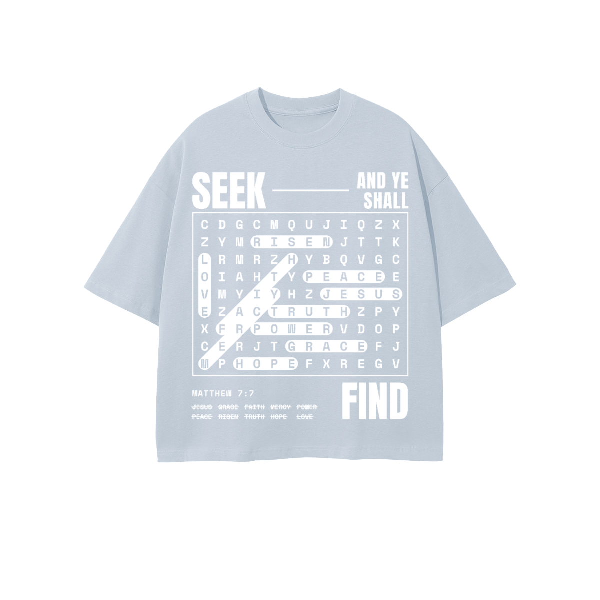 Seek:Find Heavyweight 100% Combed Cropped Oversized Tee