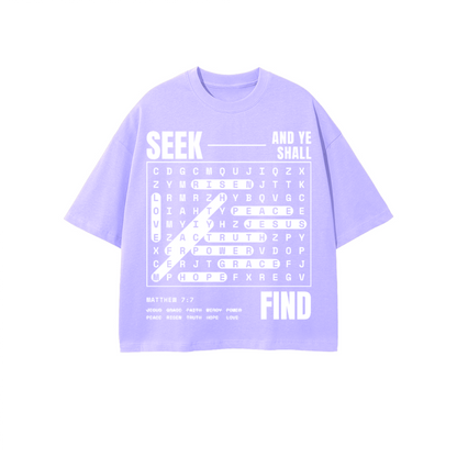 Seek:Find Heavyweight 100% Combed Cropped Oversized Tee