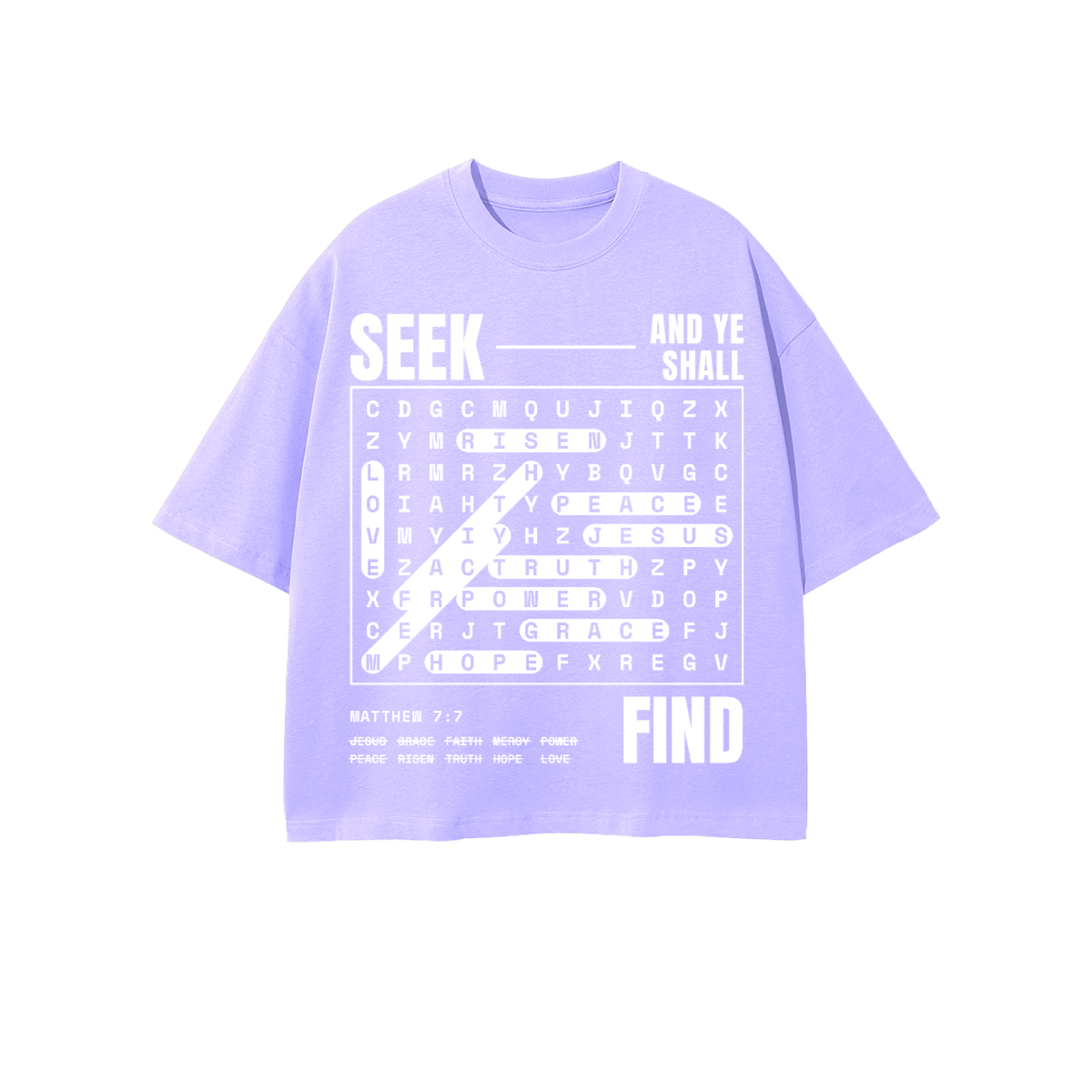 Seek:Find Heavyweight 100% Combed Cropped Oversized Tee