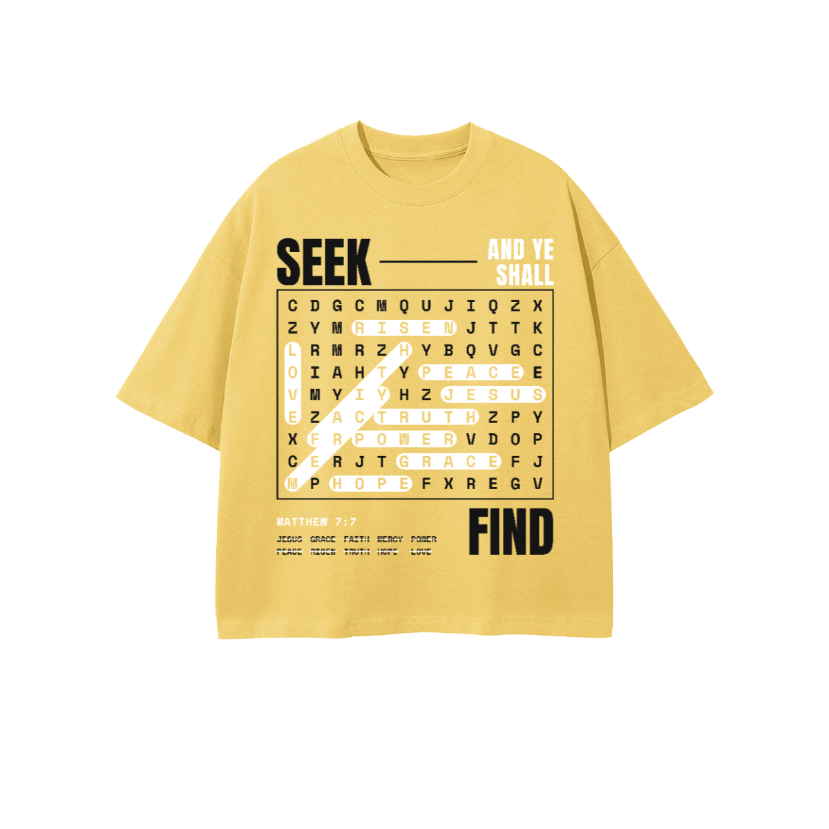 Seek:Find Heavyweight 100% Combed Cropped Oversized Tee