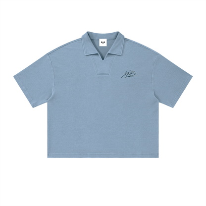Prayer Club Vintage Waffle Boxy Polo