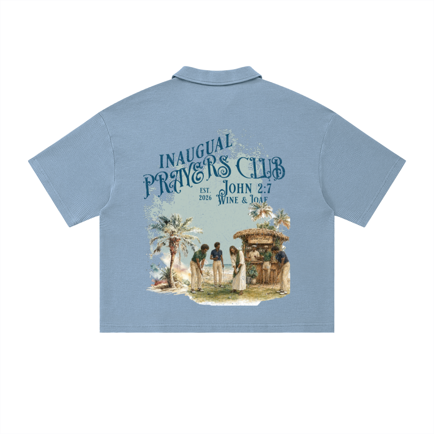 Prayer Club Vintage Waffle Boxy Polo
