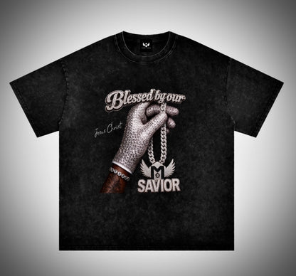 “Savior + Iceman” Washed Oversized T-Shirt