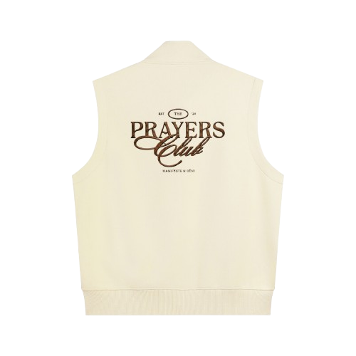 G. O. D Essential Cream Vest “The Prayer Club”