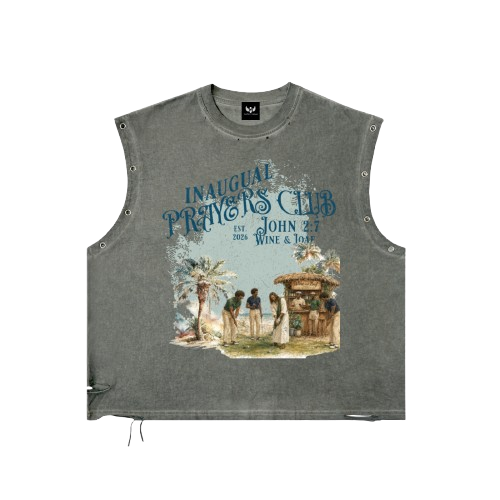 MÑB Distressed Eyelet “The Prayers Club”  Tank Top