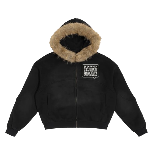 SunFade Boxy Detachable Fur Hoodie