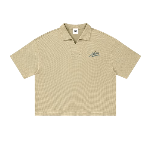 Prayers Club Vintage Waffle Boxy Polo