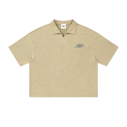 Prayers Club Vintage Waffle Boxy Polo