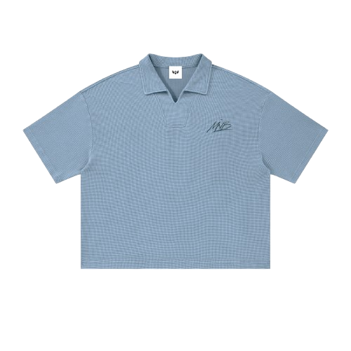 Prayers Club Vintage Waffle Boxy Polo