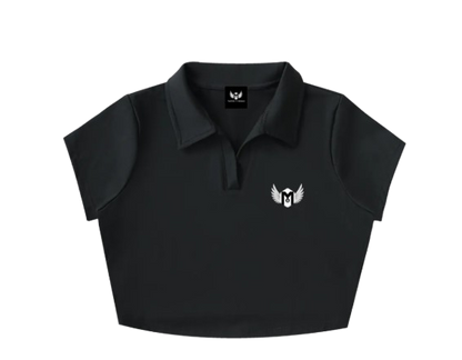 V-Neck Lapel Crop Top