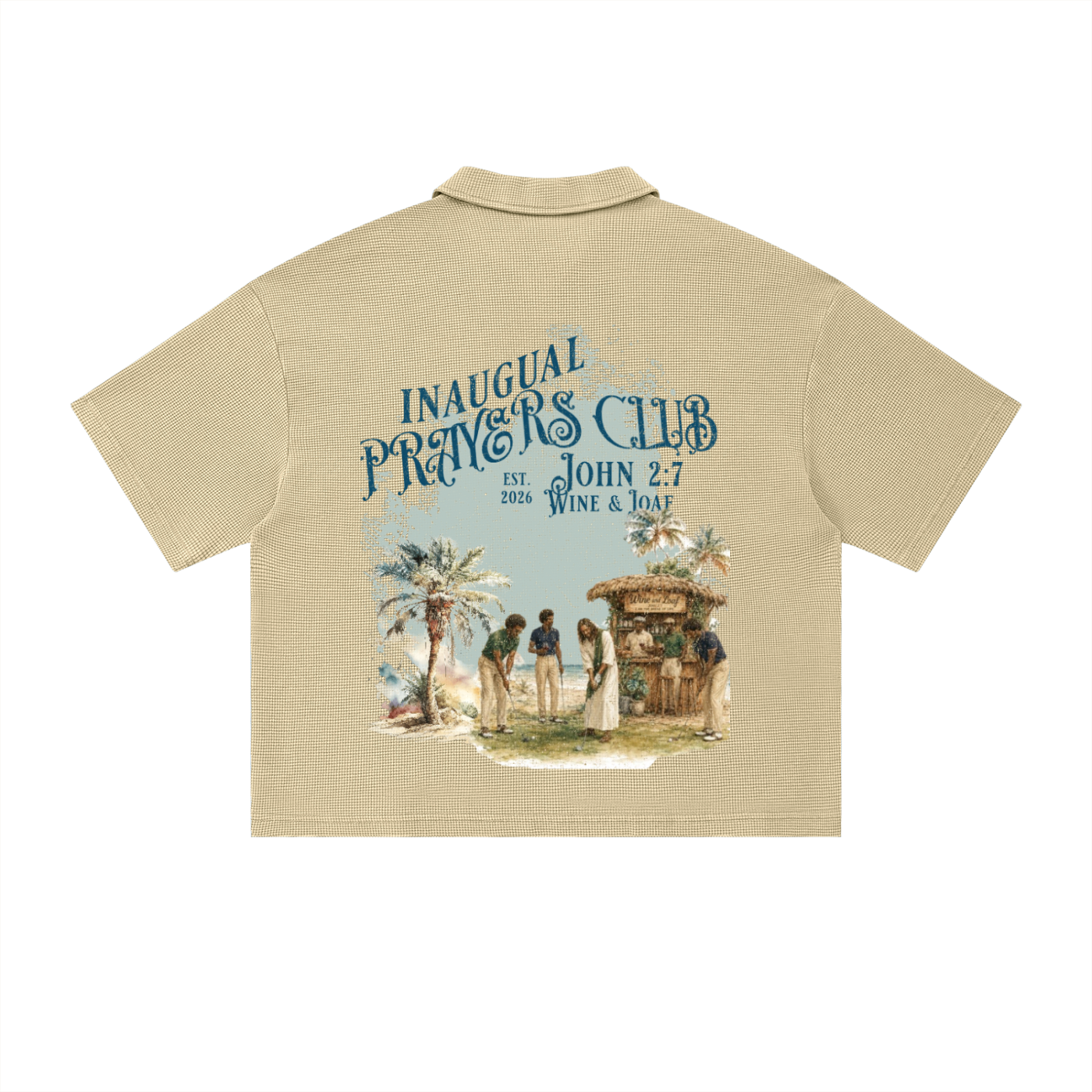 Prayer Club Vintage Waffle Boxy Polo