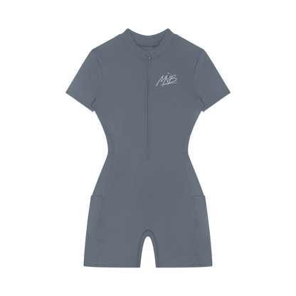 Women's Quarter-Zip Short Sleeve Romper