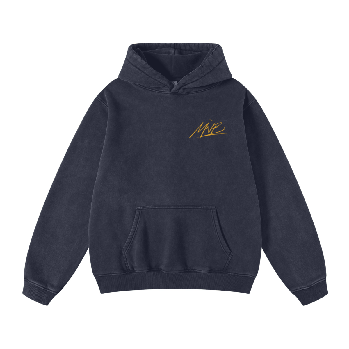 400GSM Unisex Heavyweight Distressed Snow-Wash Hoodie Royal Blue